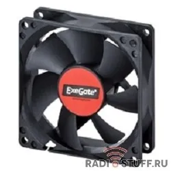 Exegate EX283377RUS Вентилятор ExeGate EX08025S3P, 80x80x25 мм, подшипник скольжения, 3pin, 1800RPM, 23dBA