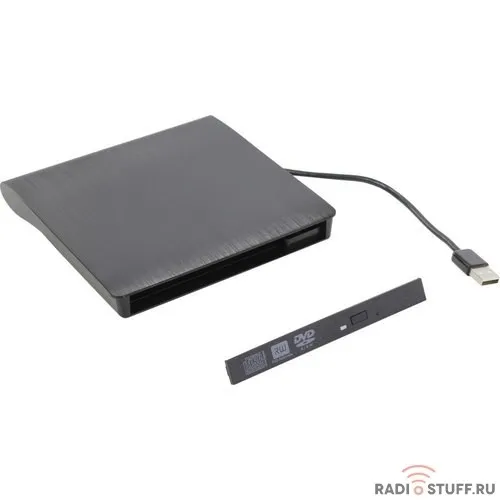 ORIENT UHD12A2, USB 2.0 контейнер для птического привода ноутбука 12.7 мм, установка ODD без отвертки, встроенный USB кабель, питание от USB, черный (30839)
