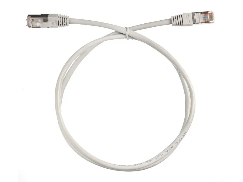 Патч-корд, FTP4, cat.5e, 1м, литой коннектор, серый, Netko 