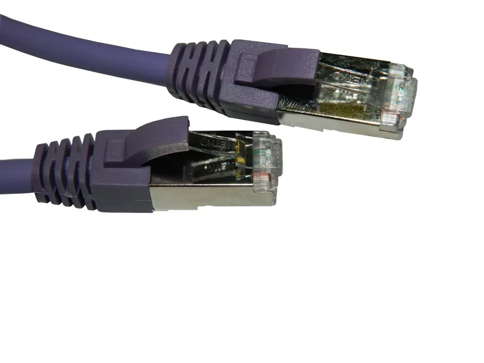 Патч-корд FTP4 cat.6a, 0.5м, литой коннектор, фиолетовый, LSZH, Netko CKC