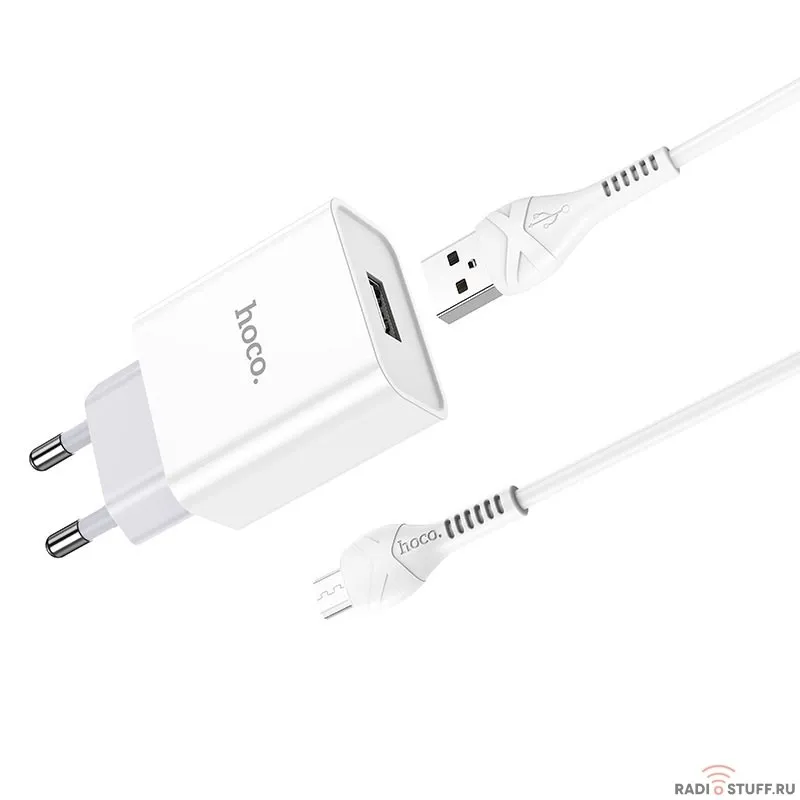HOCO HC-27954 C81A/ Сетевое ЗУ + Кабель Micro 1m/ 1 USB/ Выход: 10.5W/ White