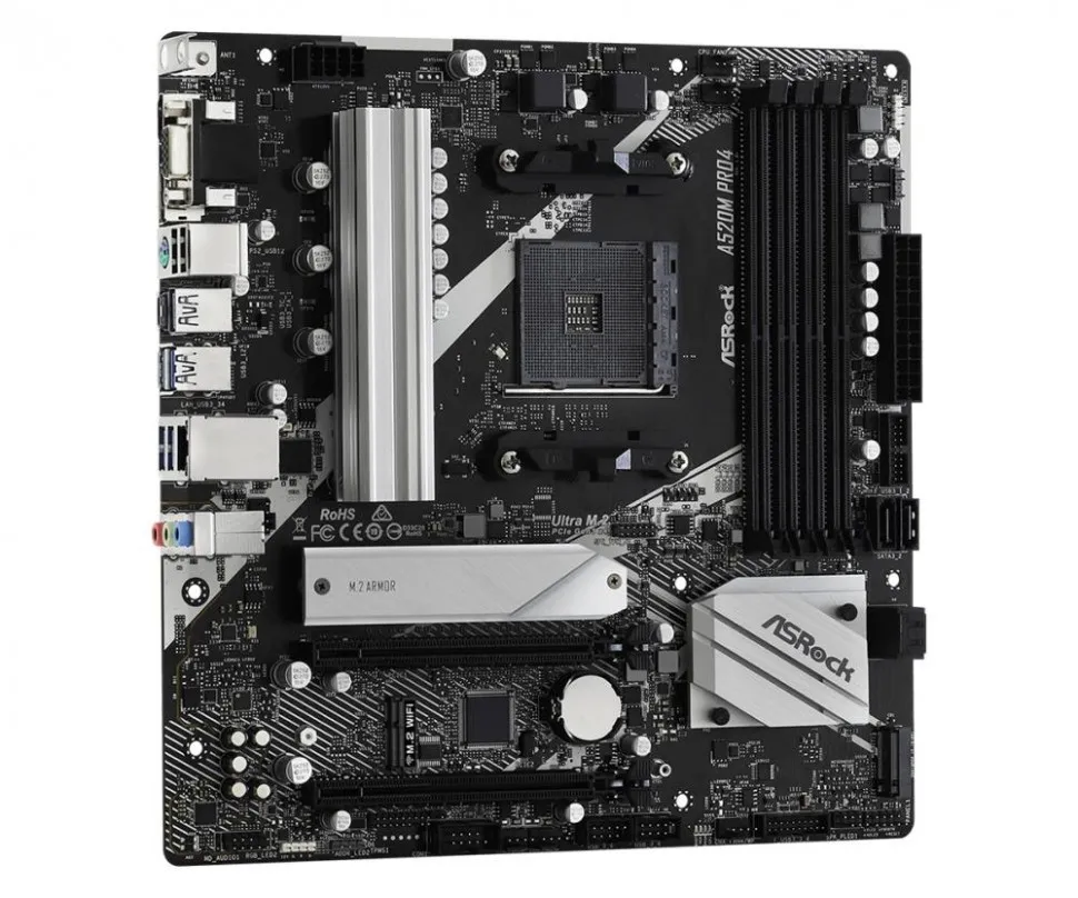 Материнская плата AMD A520 SAM4 MATX A520M PRO4 ASROCK