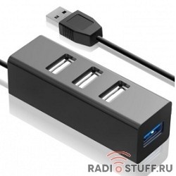 HUB GR-339UB Ginzzu USB 3.0/2.0, 4 port (1xUSB3.0+3xUSB2.0) 