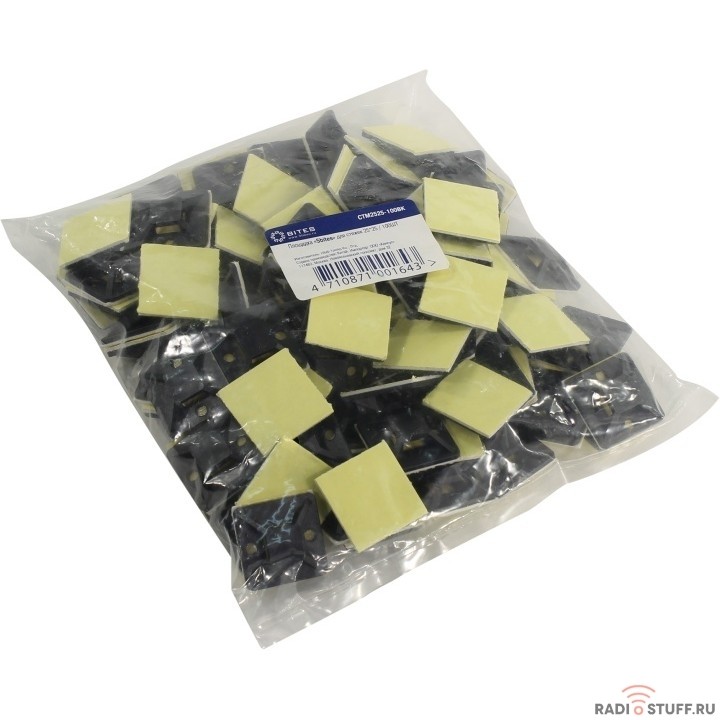 5bites CTM2525-100BK Площадка (самокл.)  для крепления стяжек, 25x25 мм., 100шт