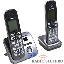 Panasonic KX-TG6822RUM (серебристый) {Беспроводной DECT,громкая связь,автоответчик,определитель номера,телефонный справочник 120 зап.}