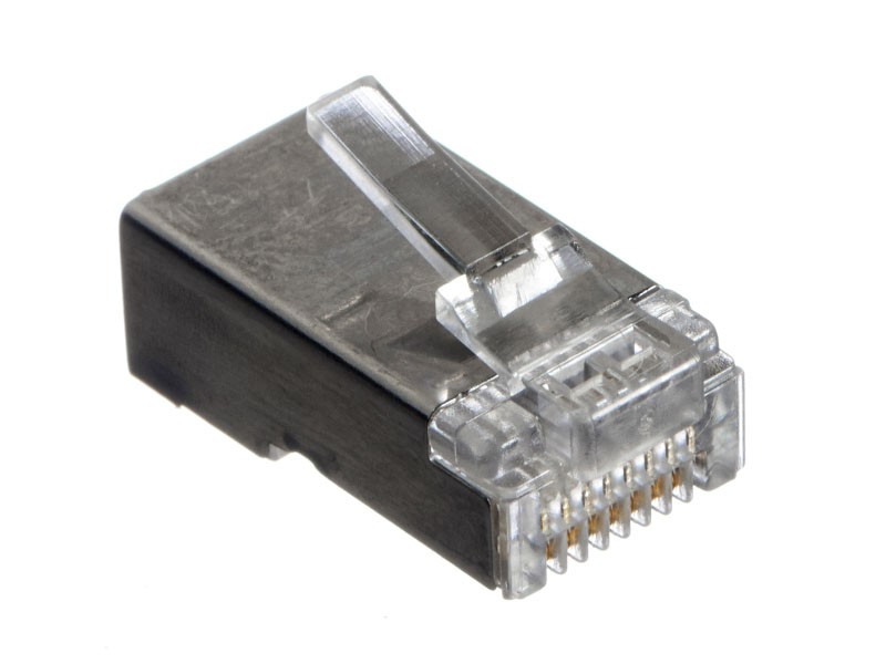 Коннектор RJ45 (8p8c) cat.5е, экранированный, для одножильного и многожильного кабеля (нож с 2-мя зубцами), 100шт, NETKO Optima