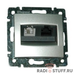 Legrand 770080 Розетка двойная Valena RJ11 и RJ45 (белая)