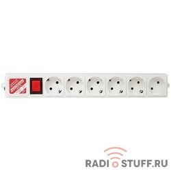 PowerCube Фильтр-удлинитель (SPG(5+1)-B-15), 6 розеток, 5м. 10А/ 2,2кВт, серый