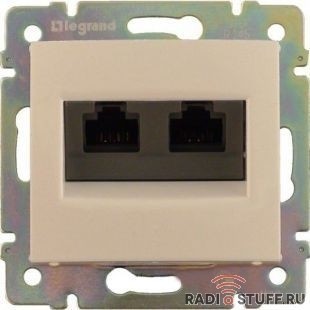 Legrand 774131 Розетка RJ45 Valena 2 выхода Кат.5e UTP монтаж на захватах слоновая кость