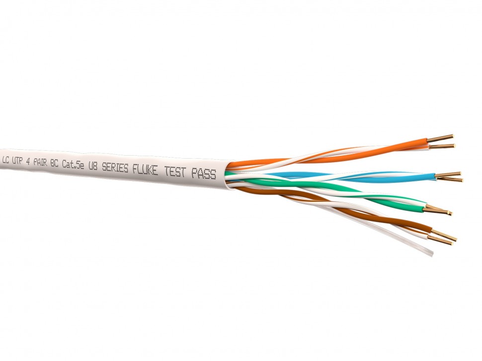 Кабель LC UTP4 cat.5е, одножильный, 305м, Cu, Проходит Fluke тест (Серия U8)