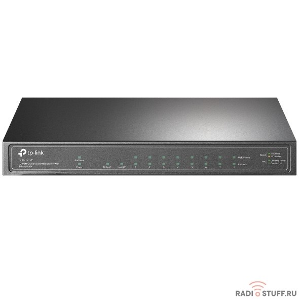 TP-Link TL-SG1210P 10-портовый гигабитный настольный коммутатор с 8 портами PoE+ SMB