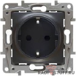 Legrand 672621 Розетка 2К+З - немецкий стандарт - винтовые зажимы - 16 А - 250 В~ - Etika - антрацит