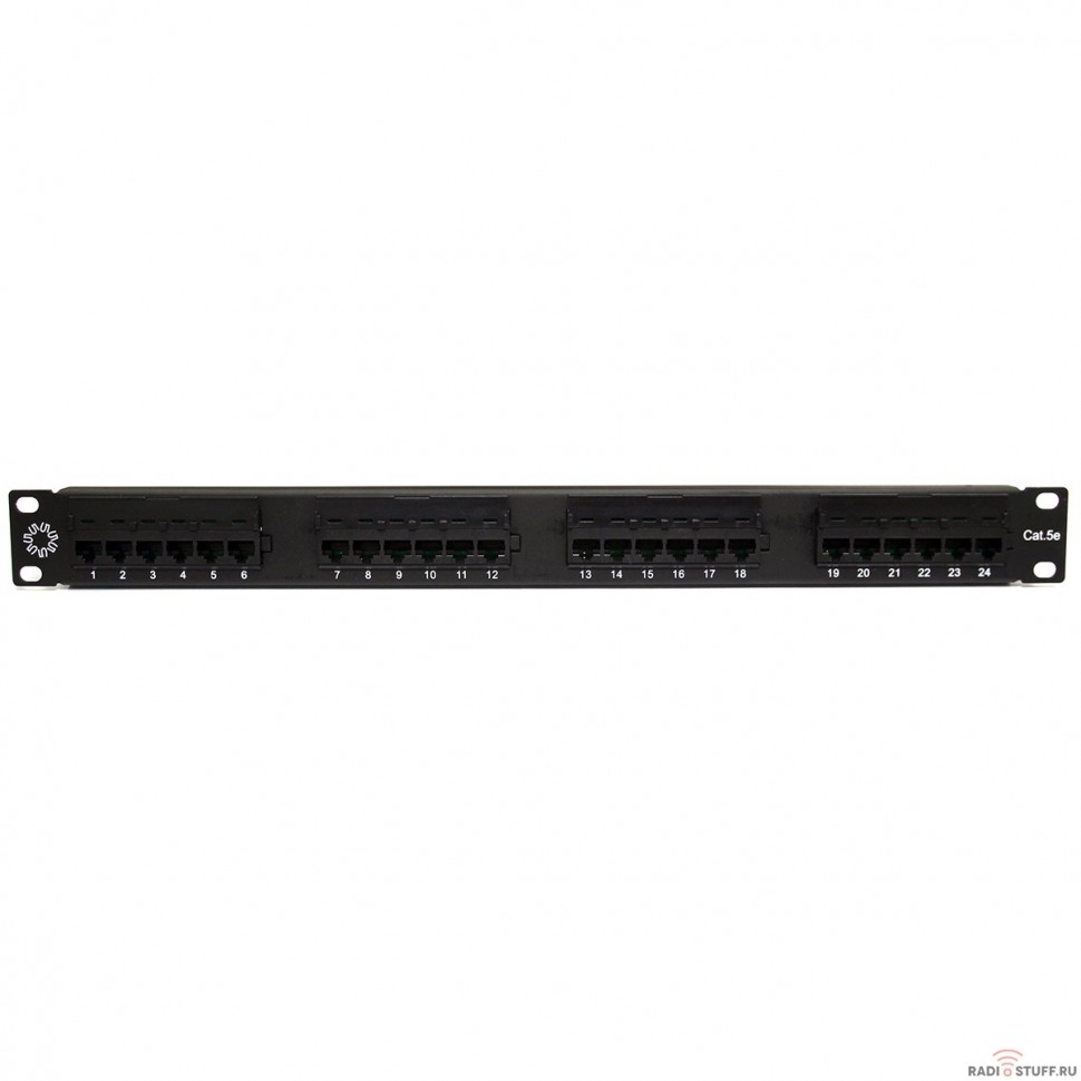 Патч-панель, UTP, 19", 1U, cat.5e, 24 порта, Dual Type, 5bites 