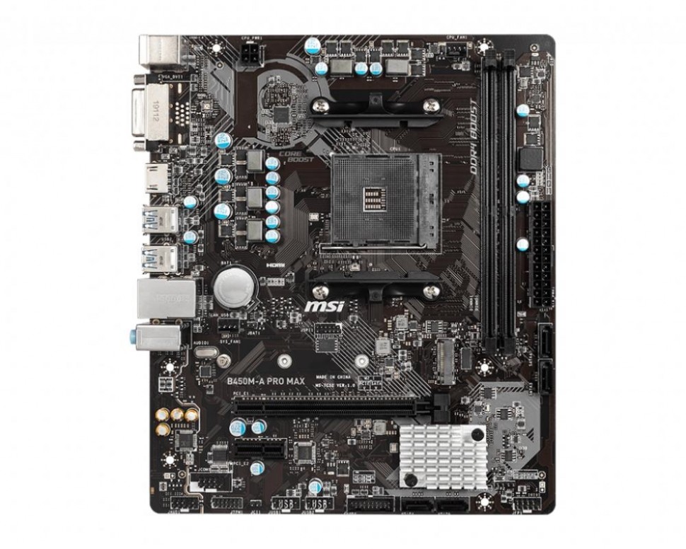 Материнская плата AMD B450 SAM4 MATX B450M-A PRO MAX MSI