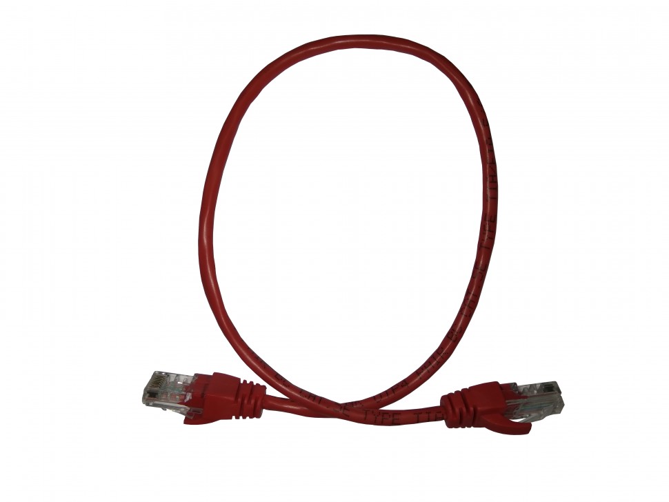Патч-корд Technolink UTP4 cat 5e, 0,5м, ВС, LSZH, красный, литой коннектор