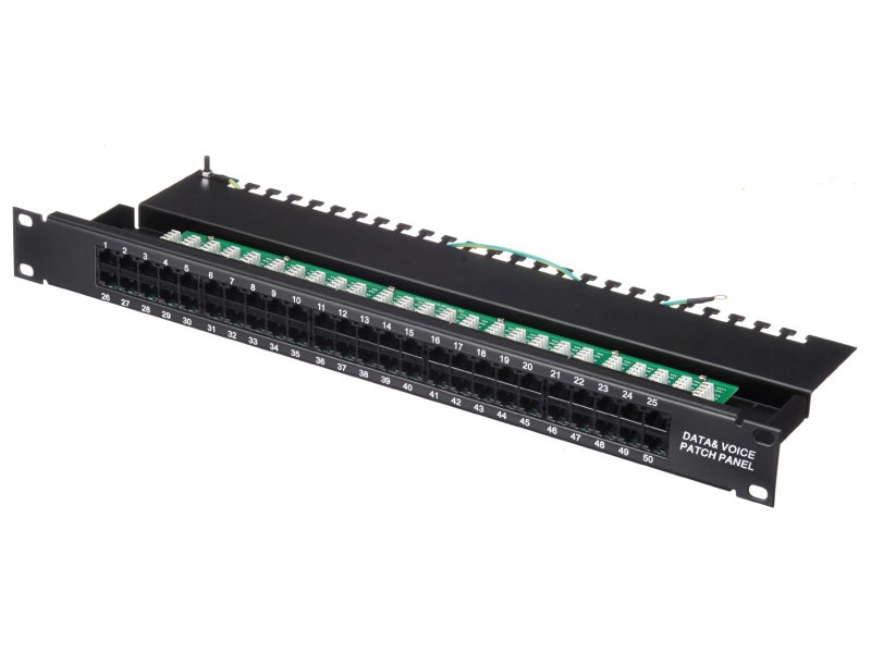Патч-панель телефонная UTP, 19", 50 портов RJ45, cat.3, 1U, Krone Type, (Акция т/к), Netko