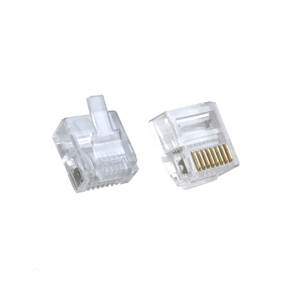 Коннектор RJ45 (8p8c) cat.5e, короткий, для одножильного и многожильного кабеля (нож с 2-мя зубцами), 100шт, NETKO Optima