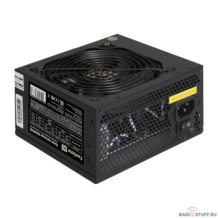 Exegate EX221636RUS-PC Блок питания 400W ExeGate 400NPXE (ATX, PPFC, PC, 12cm fan, 24pin, 4pin, PCIe, 3xSATA, 2xIDE, black, кабель 220V в комплекте)